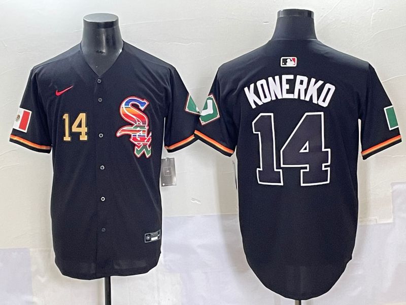 Men 2025 Chicago White Sox #14 Konerko Black Game Nike MLB Jersey style 42
